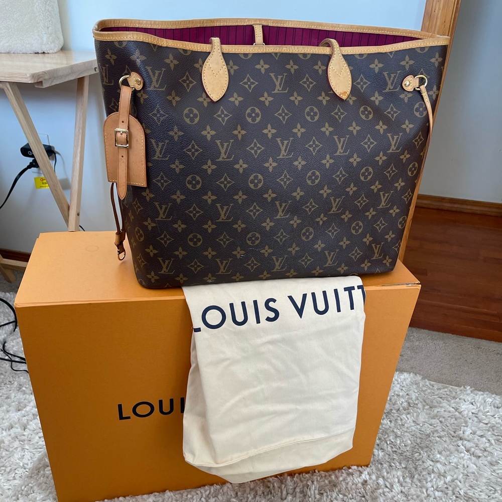 Authentic Louis Vuitton Neverfull GM Monogram and Pivoine